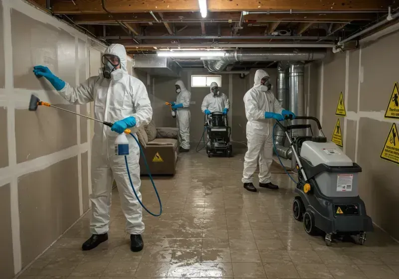 Basement Moisture Removal and Structural Drying process in La Plata, MD